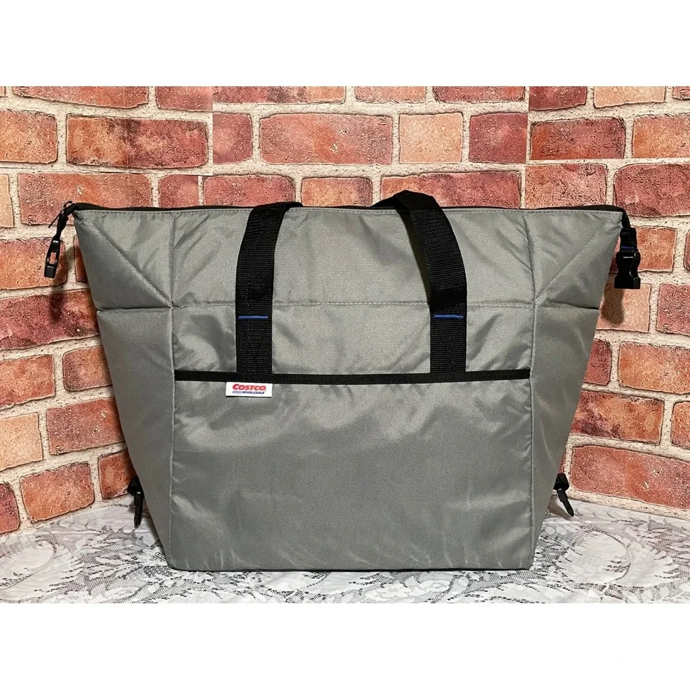 Costco Wholesale Insulated Cooler Tote Bag Gray Black Thermal Grocery Picnic